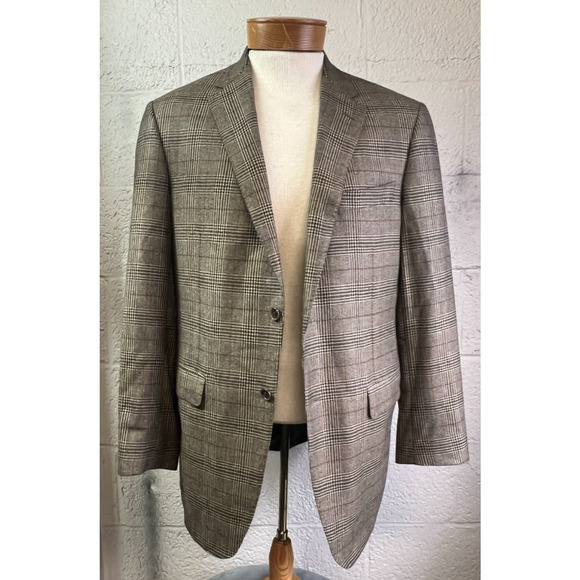 42 R Samelsohn Loro Piana Nordstrom 100% Cashmere Plaid Sport Coat Blazer Jacket - Picture 6 of 11